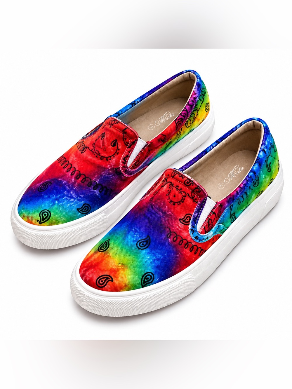 Mata Tie-Dye Paisley Slip-On Sneakers – Women’s Size 8